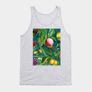 Floral paradise,Trendy tropical floral leaves and fruits, tropical pattern, botanical illustration, tropical plants, blue green floral illustration Tank Top